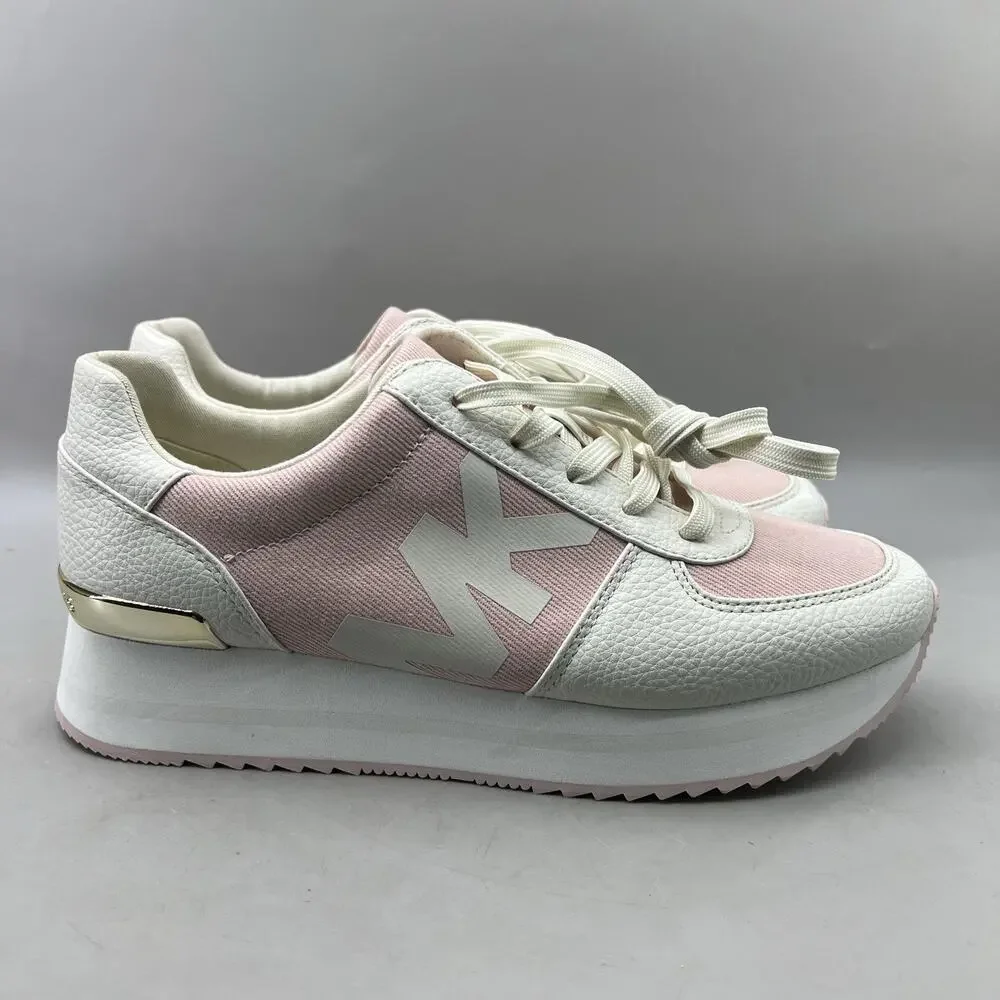 Michael Kors Andi Platform Shoes Women Size 9 M Pink White Comfort Sneakers NEW